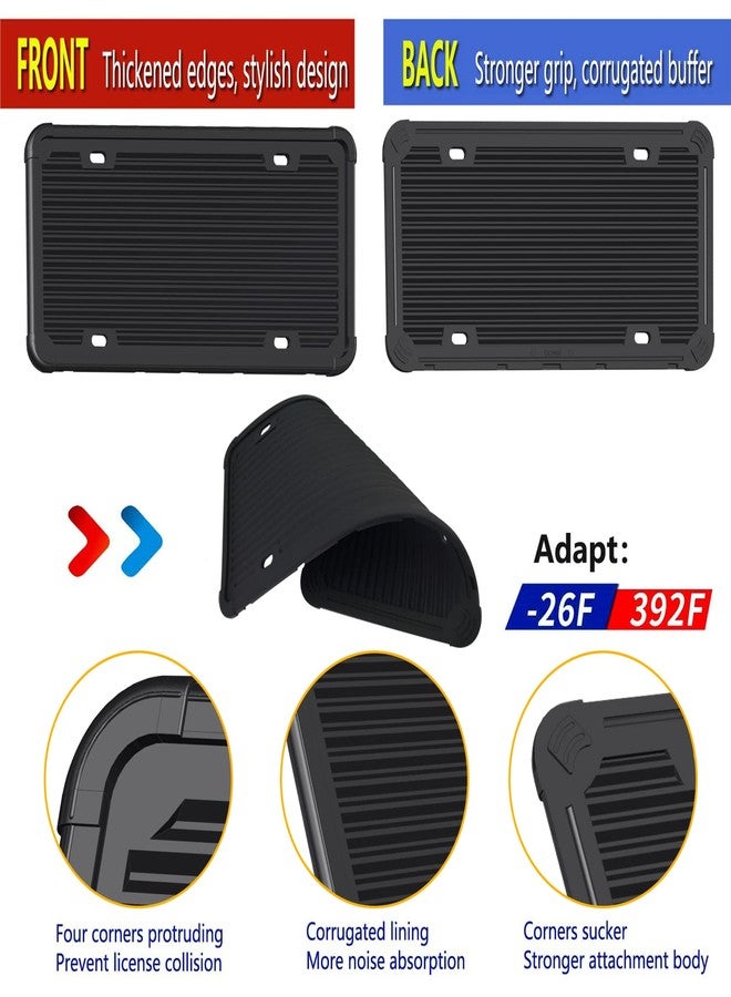 AOOTF إطار لوحة ترخيص سيليكون من Aootf - عبوة واحدة، إطار لوحة ترخيص أسود، غطاء أمامي أو خلفي رفيع مع براغي، أغطية براغي سوداء، مقاوم للصدأ والاهتزاز والظروف الجوية، مناسب للرجال والنساء - Image 3